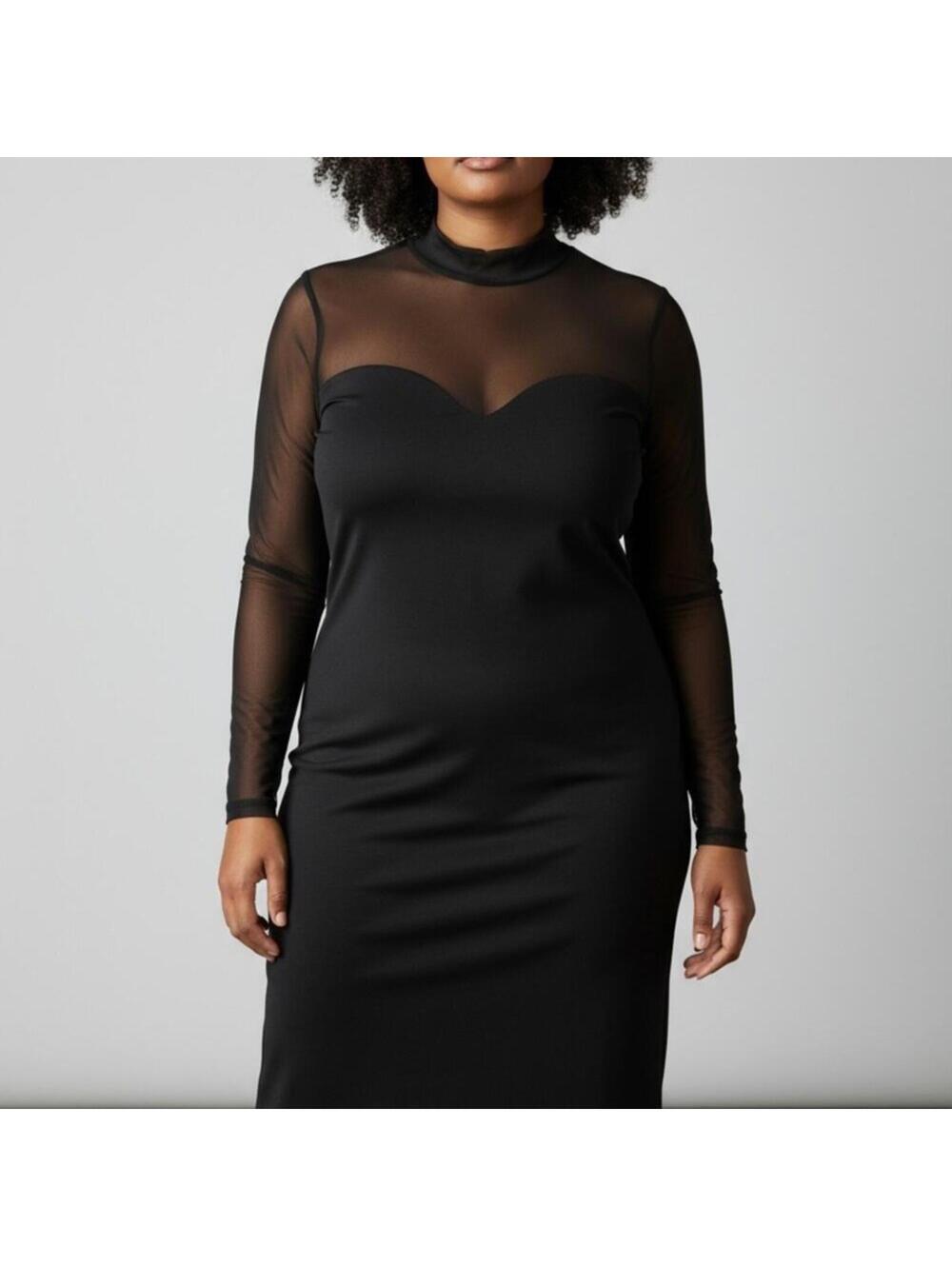 H&M Sheer Black Mesh Mini Dress